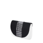 Flap O bag pocket Simil pelle vernice pied de poule Bianco nero