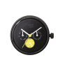 Watch mechanism O clock great Date satin Nero giallo bianco