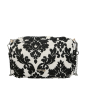 O bag glam Damascato ciniglia Nero handbag