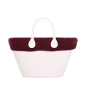 O bag knit headband Lana rasata Bordeaux