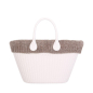 O bag knit headband Lana rasata Tortora