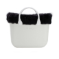 O bag mini Lapin rex Nero fascia