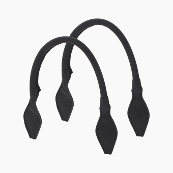 Manici corti A Rombo Tessuto Sintetico Suede Nero
