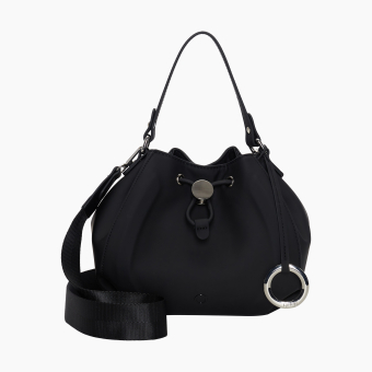 Handbag O Bag Joy Tessuto Gommato Black
