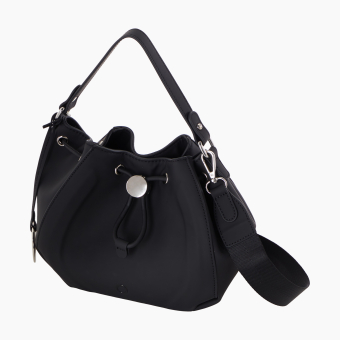 Handbag O Bag Joy Tessuto Gommato Black