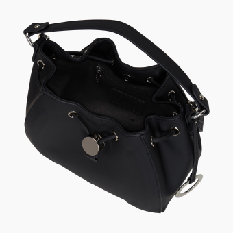Handbag O Bag Joy Tessuto Gommato Black