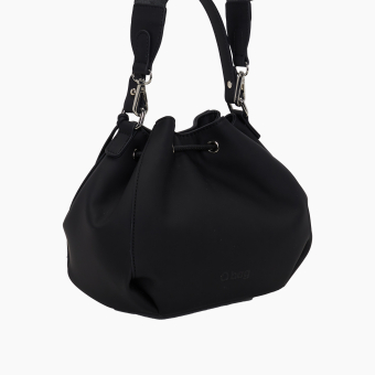 Handbag O Bag Joy Tessuto Gommato Black