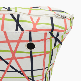 O Bag standard organizer Tessuto Shangai Pink/Celery Green