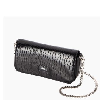 O bag Baguette mirror cocco print Nero
