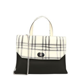 Kabelka O bag soft smooth mini con Pattina check Bianco