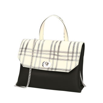 Kabelka O bag soft smooth mini con Pattina check Bianco