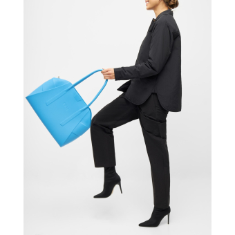 O bag unique Aqua s organizérem Bianco