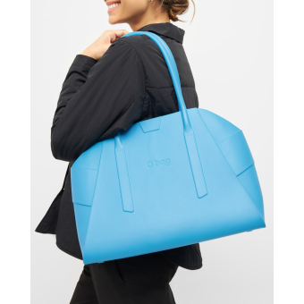 O bag unique Aqua s organizérem Bianco