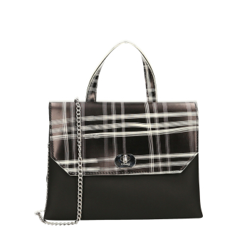 Kabelka O bag soft smooth mini con Pattina check Nero