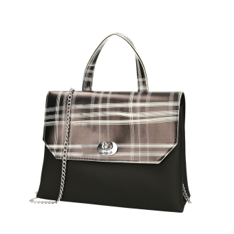 Kabelka O bag soft smooth mini con Pattina check Nero