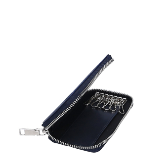 Simil pelle vernice Blu navy key case
