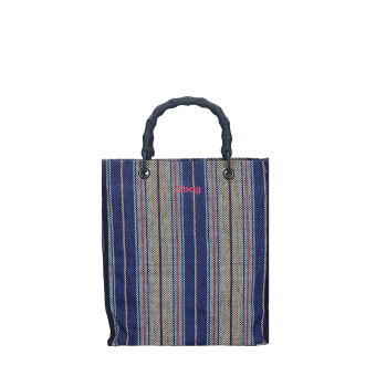 O bag market Intreccio sfumato Cobalto