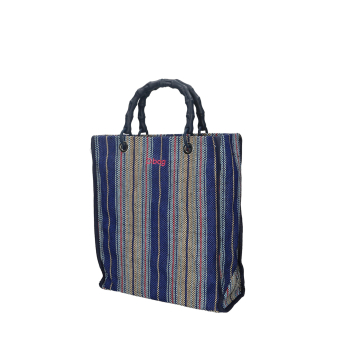 O bag market Intreccio sfumato Cobalto