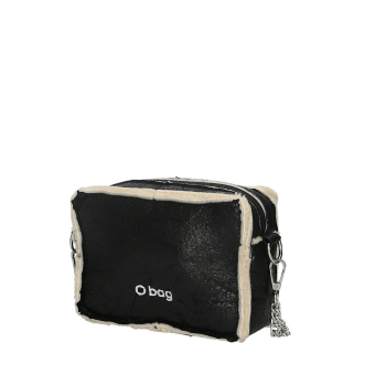 O bag pocket tessuto sintetico effetto montone Nero