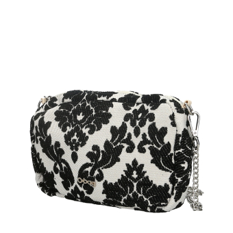 O bag glam Damascato ciniglia Nero handbag