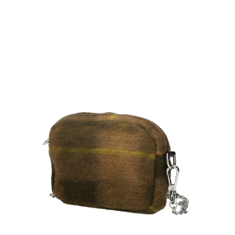 Kabelka O bag žakárová kapsa effetto kostkovaná Biscotto