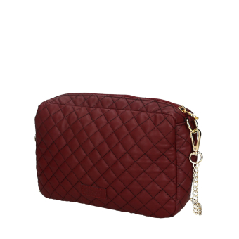 O bag glam Effetto nappa matelasse Bordeaux oro
