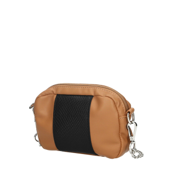 Kabelka O bag kapsa Simil pelle nappa fascia stampa snake Biscotto nero