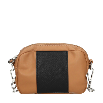 Kabelka O bag glam Simil pelle nappa fascia stampa snake Biscotto nero