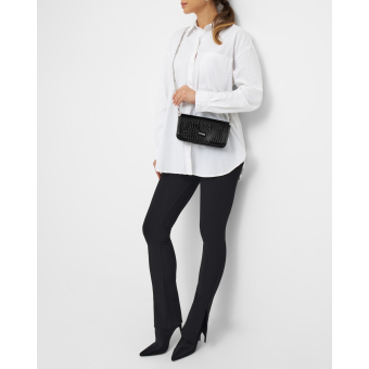 O bag Baguette mirror cocco print Nero