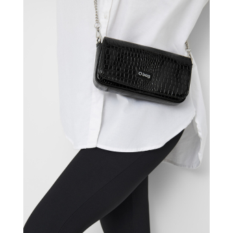 O bag Baguette mirror cocco print Nero