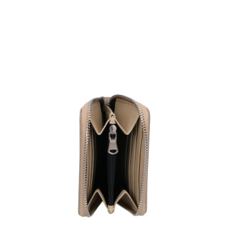 Wallet O half Simil pelle nappa Sabbia