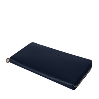 Wallet O wally Simil pelle nappa Blu navy