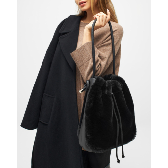 Kabelka O bag chill Ecopelliccia lapin Nero