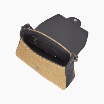 Kabelka O Paris Bag Tessuto Rafia Black