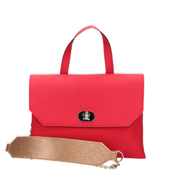Kabelka O bag soft smooth mini con pattina Ciliegia
