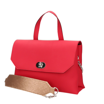 Kabelka O bag soft smooth mini con pattina Ciliegia