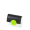 Flap O bag pocket Simil pelle nappa cerchio in contrasto ecopelliccia Nero fluo lime