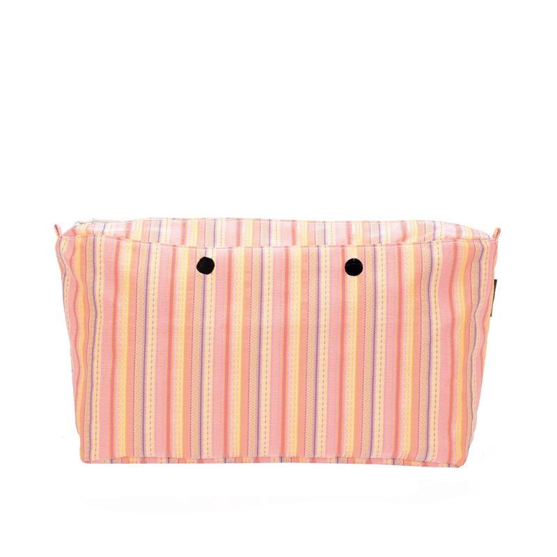 Organizer O bag beach mini Righe haiti Corallo