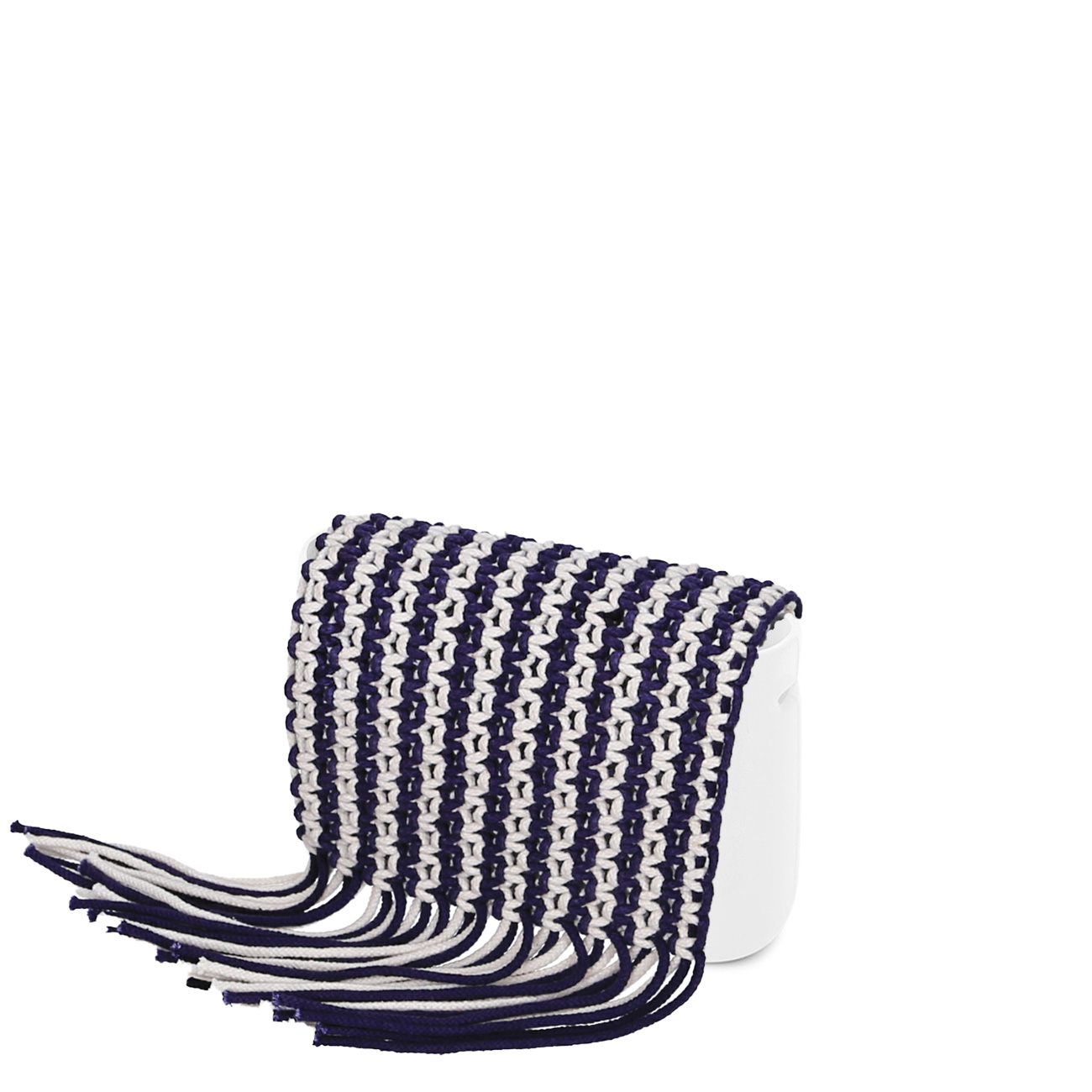O taška s klopou Intreccio frange Blu navy