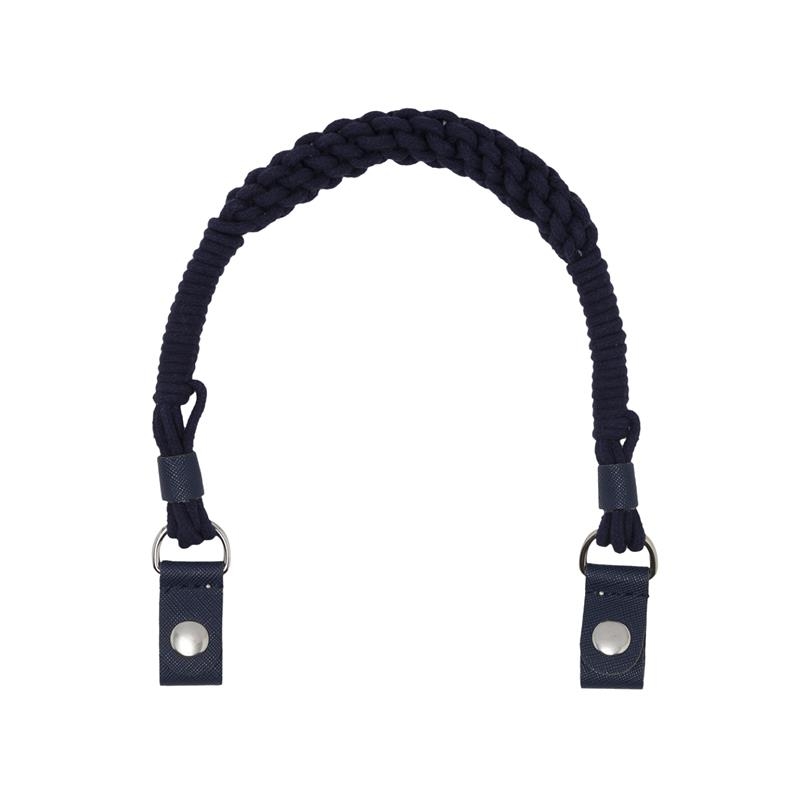 Krátká rukojeť Cotone intrecciato ritorto a Klip Blu navy