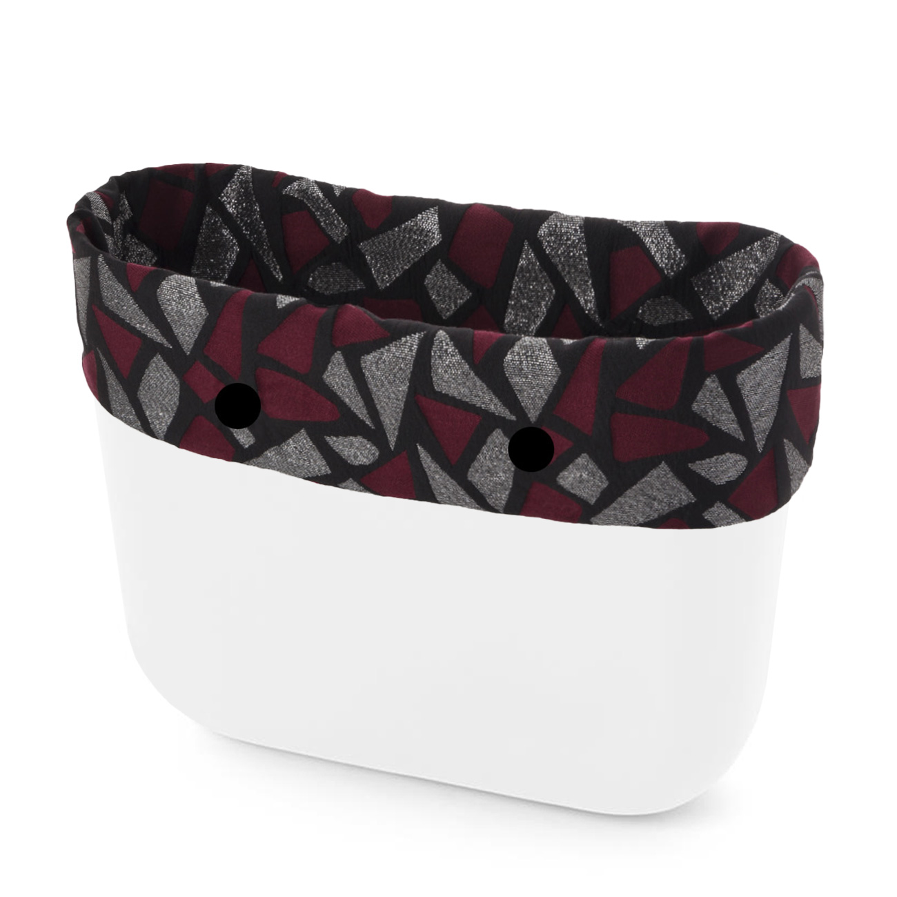O bag standard band Jaquard lurex Bordeaux nero