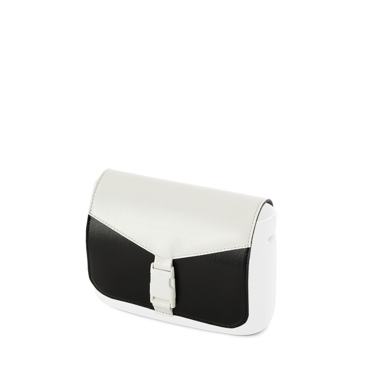 O bag kapsa Cartella ecopelle Bianco nero