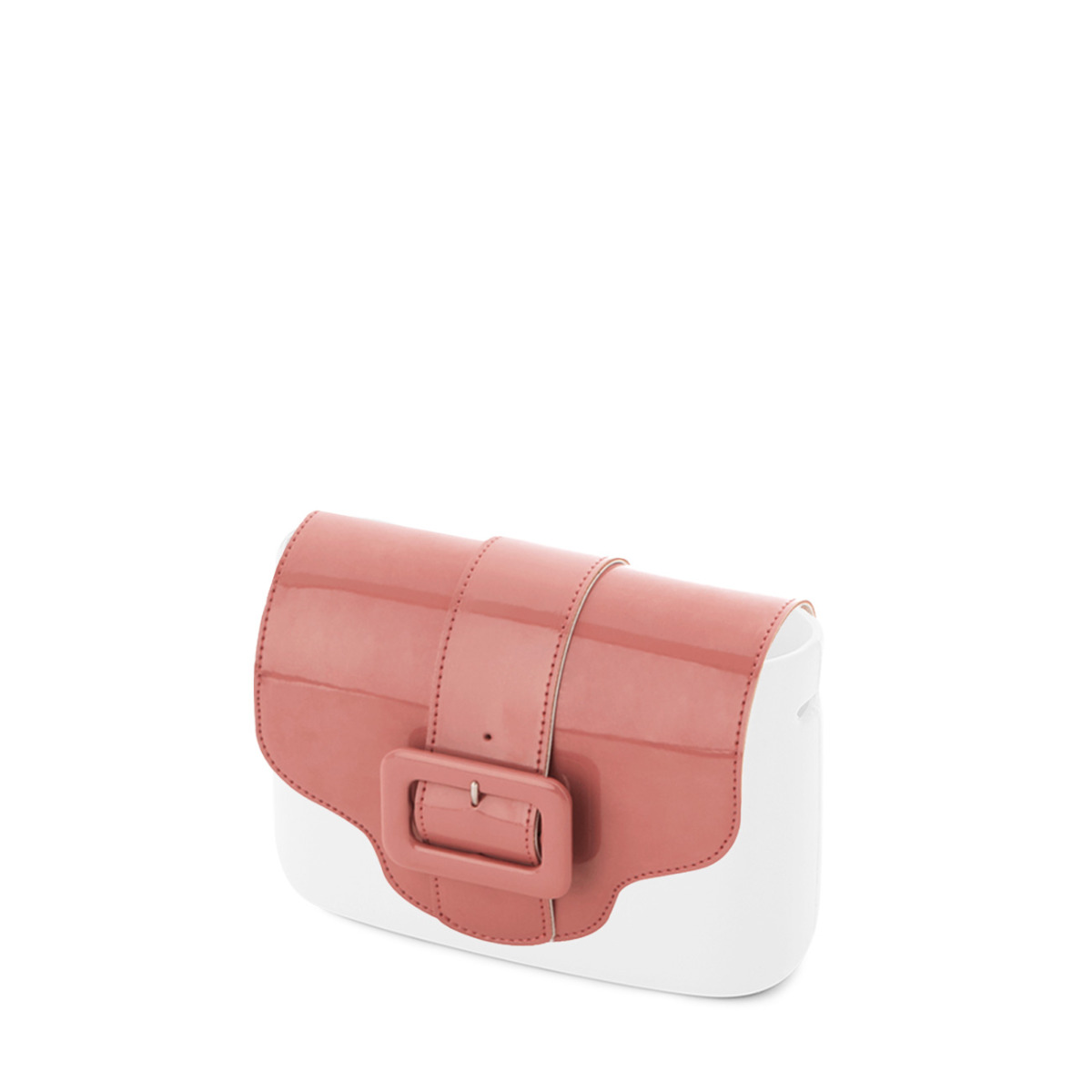 O bag flap Simil pelle vernice Cassis