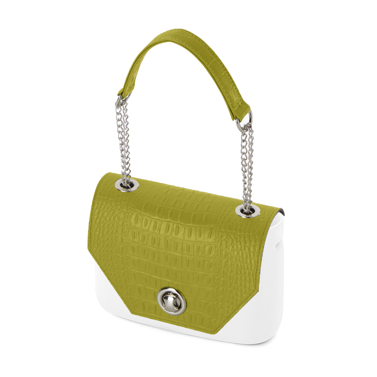 O bag flap Coconut print con manichetto Avocado