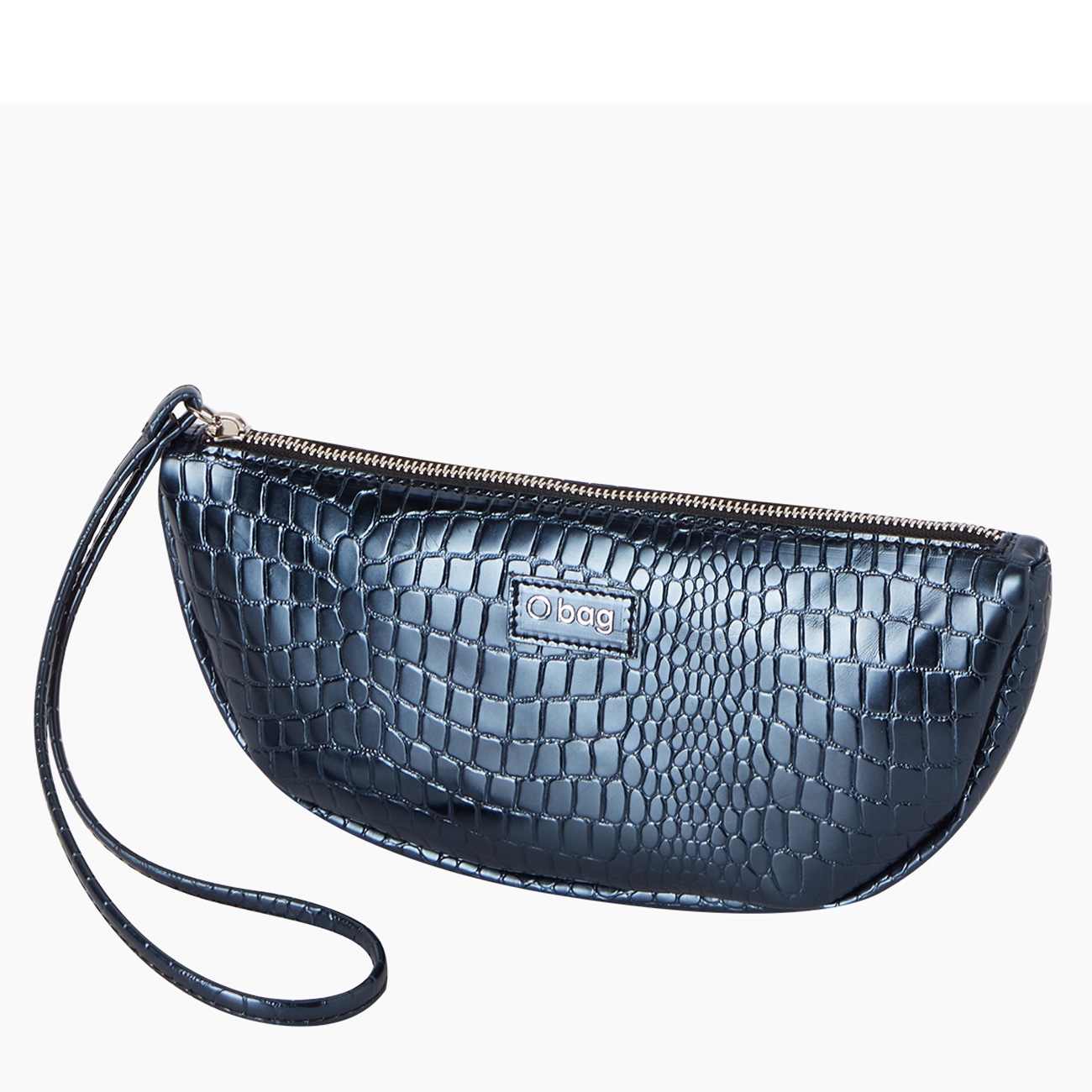 O bag Lips mirror cocco print Blu navy