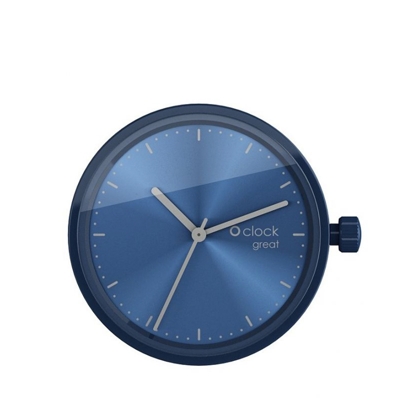 Hodinkový strojek O clock great Soleil Blu argento