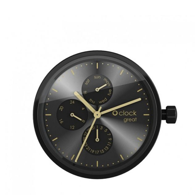 Watch mechanism O clock great Date Nero oro