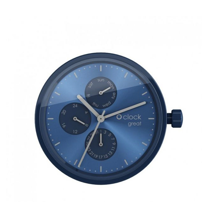 Mechanismus hodinek O clock great Date Blu argento