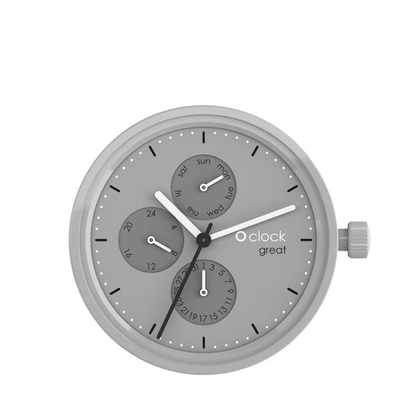 Watch mechanism O clock great Date Grigio