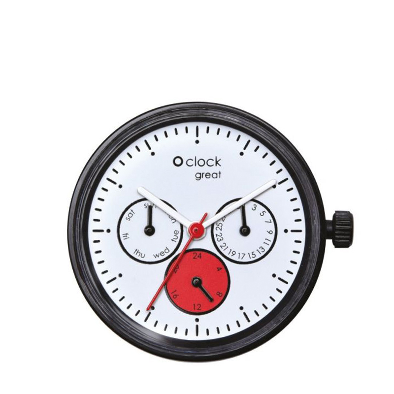 Mechanismus hodinek O clock great Date satin Biaco rosso nero